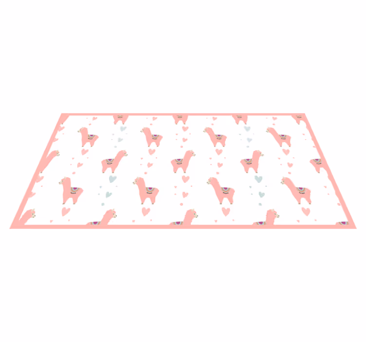 Vinyl Teppich Baby lama-liebesmuster - TenStickers