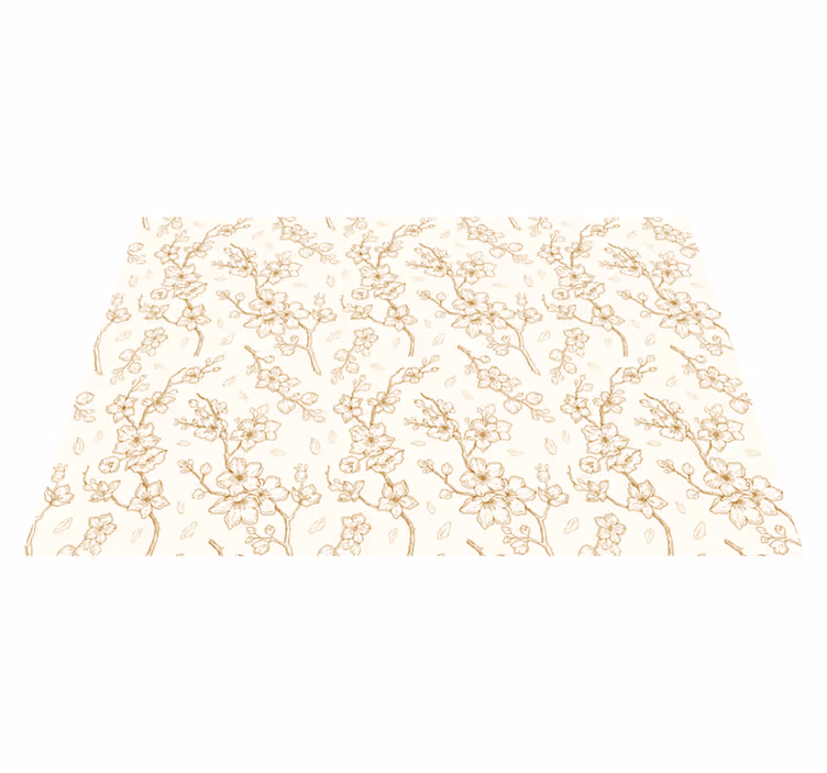 Vinyl Teppich Blumen blütenzweigmuster - TenStickers