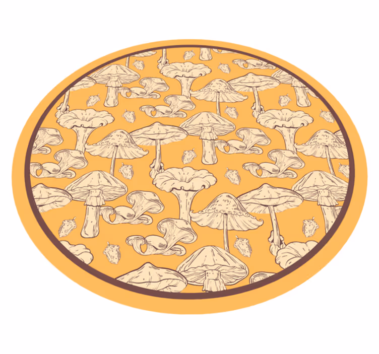 Vinyl teppich natur im pilzdesign - TenStickers