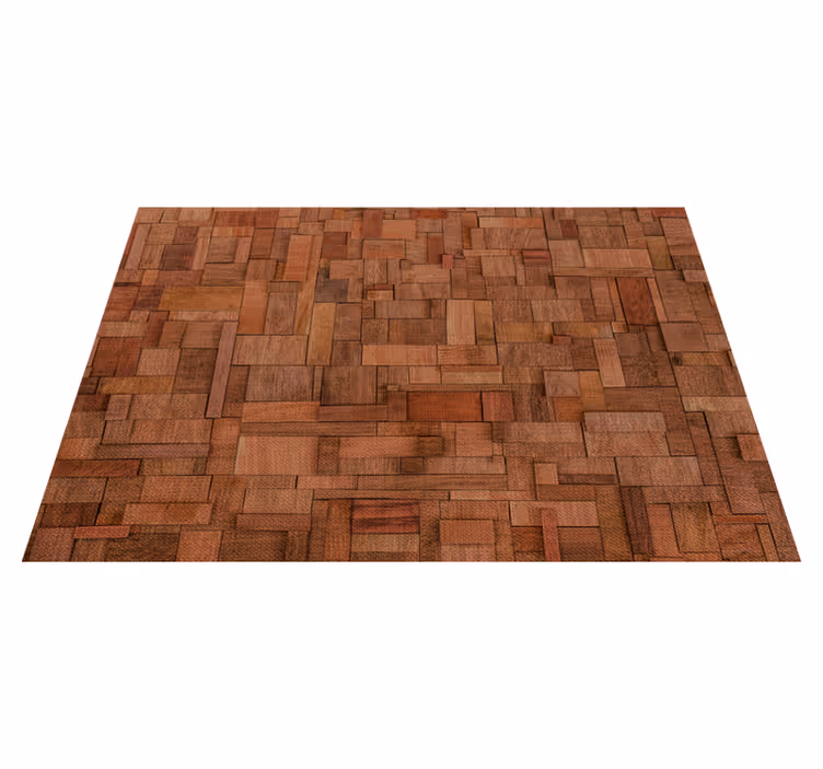 Vinylteppich Holzoptik warmes blockmuster - TenStickers