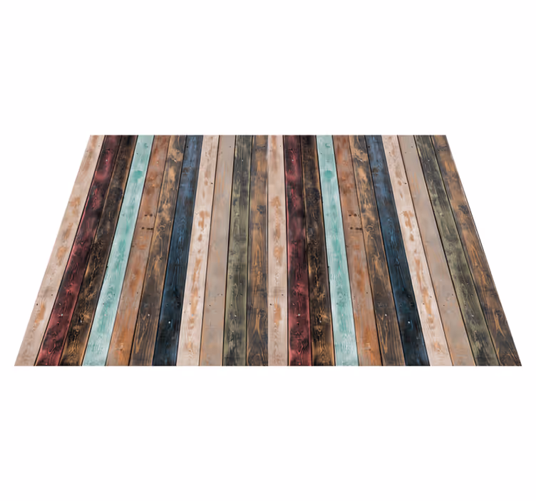 Vinylteppich Holzoptik bunte klassische planken - TenStickers
