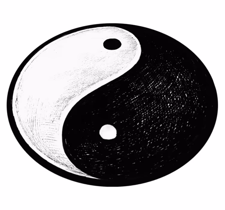 Runder vinyl teppich mit yin yang symbol - TenStickers