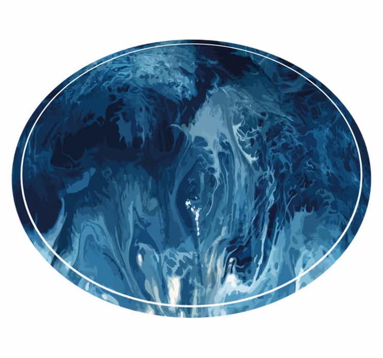 Vinyl Teppich Natur ozeanblauer wirbel - TenStickers