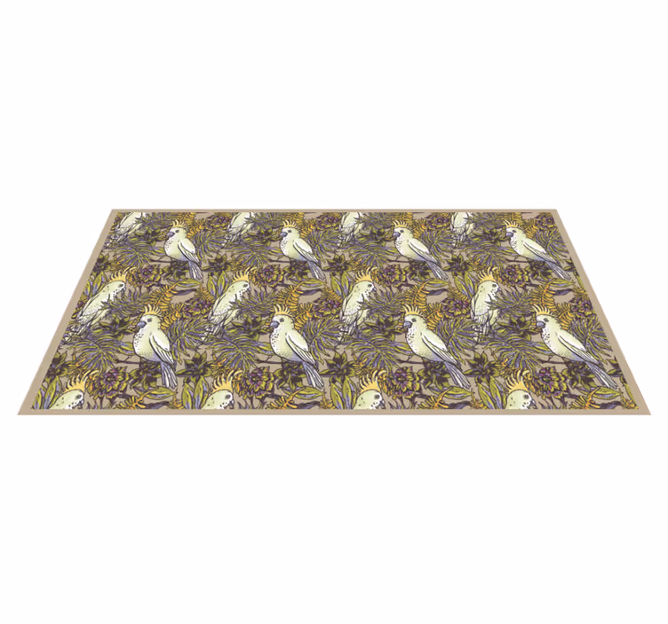 Vinyl Teppich Blumen buntes papageienmuster - TenStickers