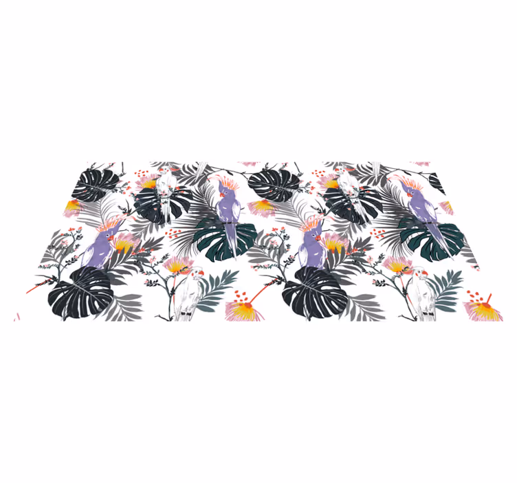 Vinyl Teppich Wohnzimmer tropisches blattarrangement - TenStickers