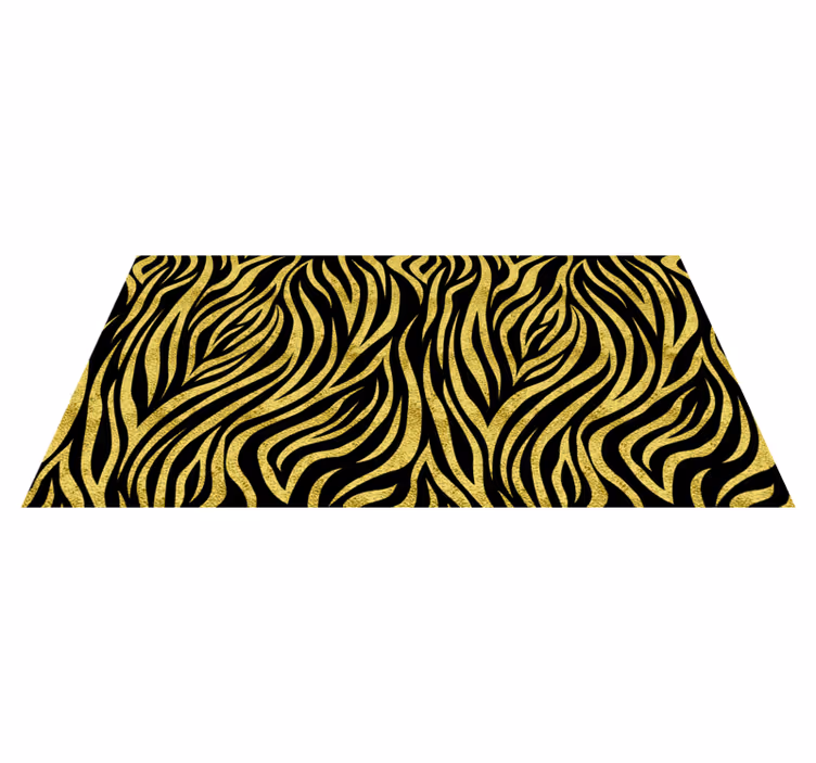 Vinyl Teppich Tiermuster goldenes zebramuster - TenStickers