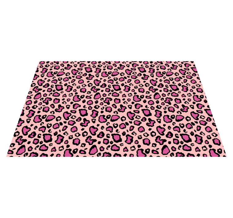 Vinyl Teppich Tiermuster rosa leopardenpunkte - TenStickers