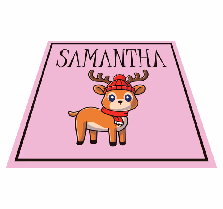 Vinyl Teppich Weihnachten baby-rentier mit namen - TenStickers