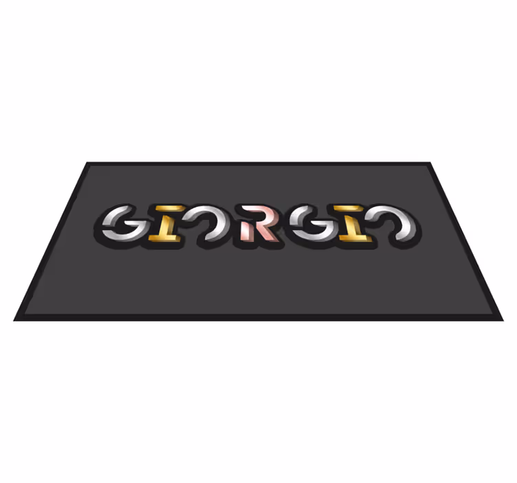 Vinylteppich mit Name 3d-mockup-silber-gold-schriftart - TenStickers