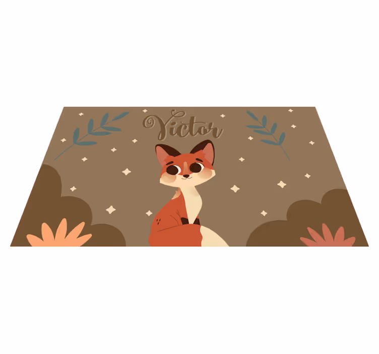 Vinyl Teppich mit Namen süßes fuchs-design - TenStickers