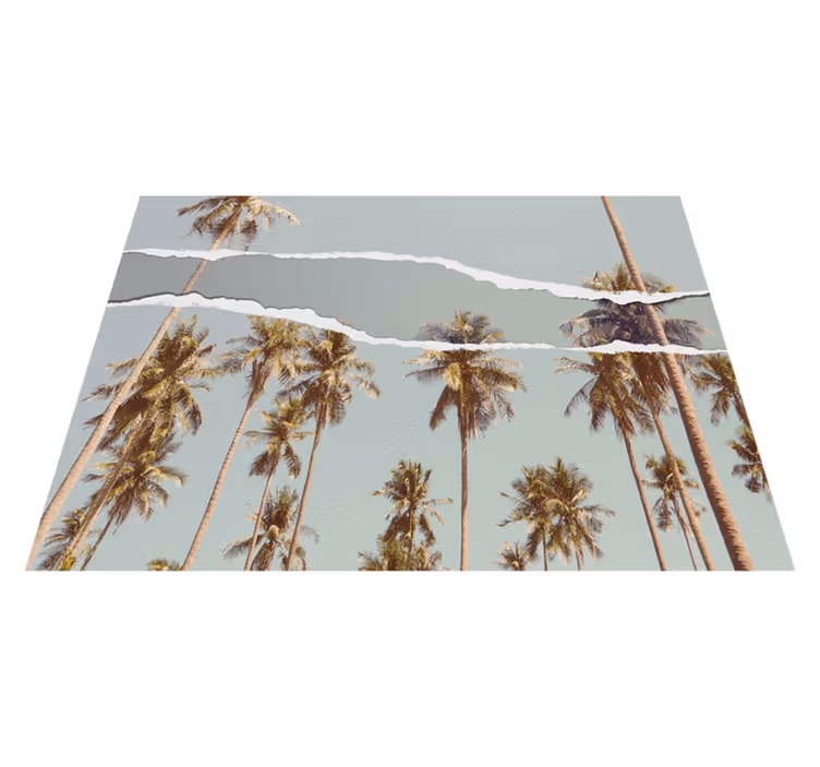 Vinyl teppich natur palmenoase - TenStickers