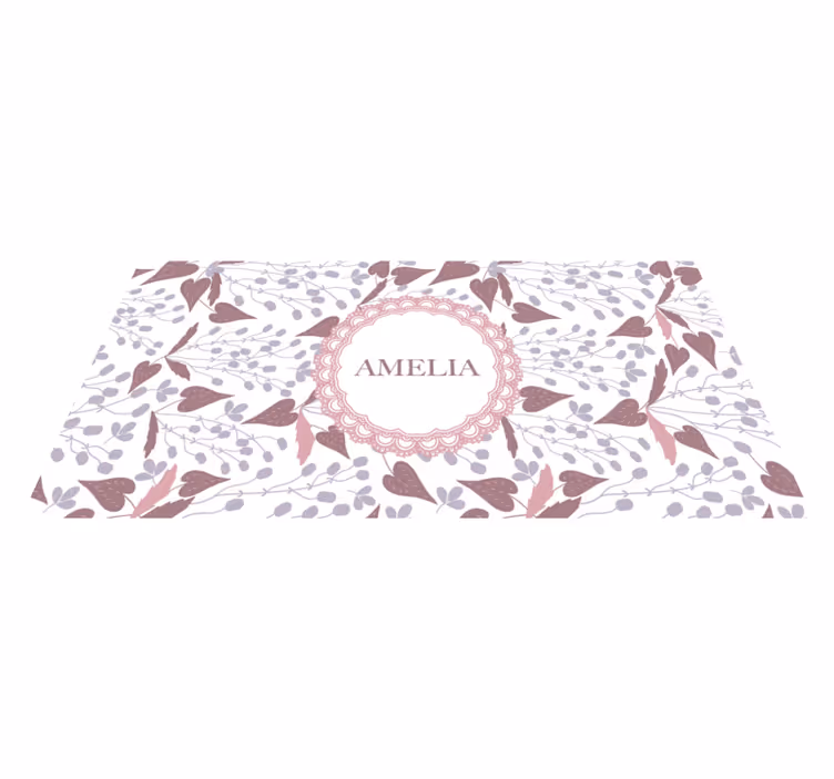 Vinyl Teppich mit Namen blumenmuster - TenStickers
