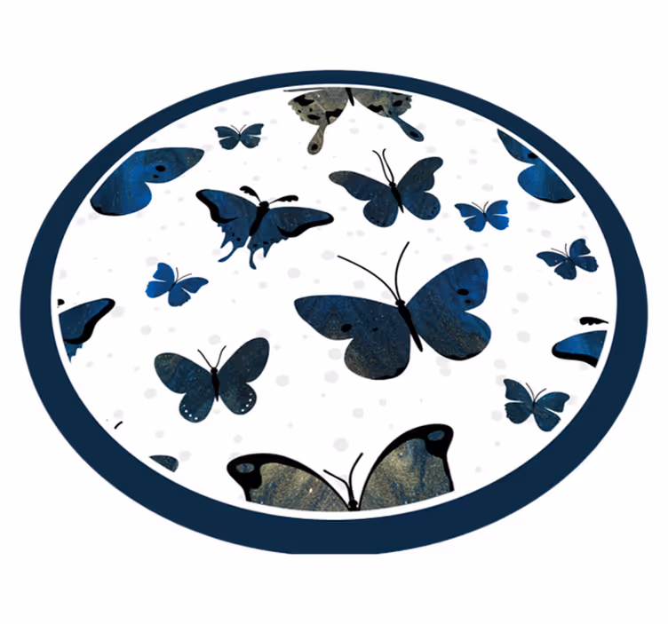 Vinyl Teppich Tiere blaues schmetterlingsmotiv - TenStickers