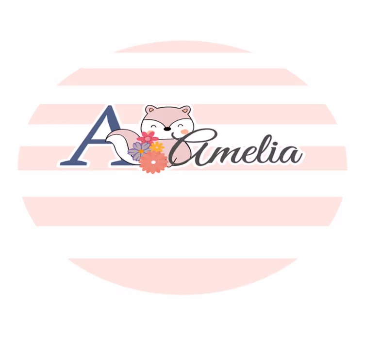 Vinyl Teppich mit Namen anpassbares fuchs-design - TenStickers