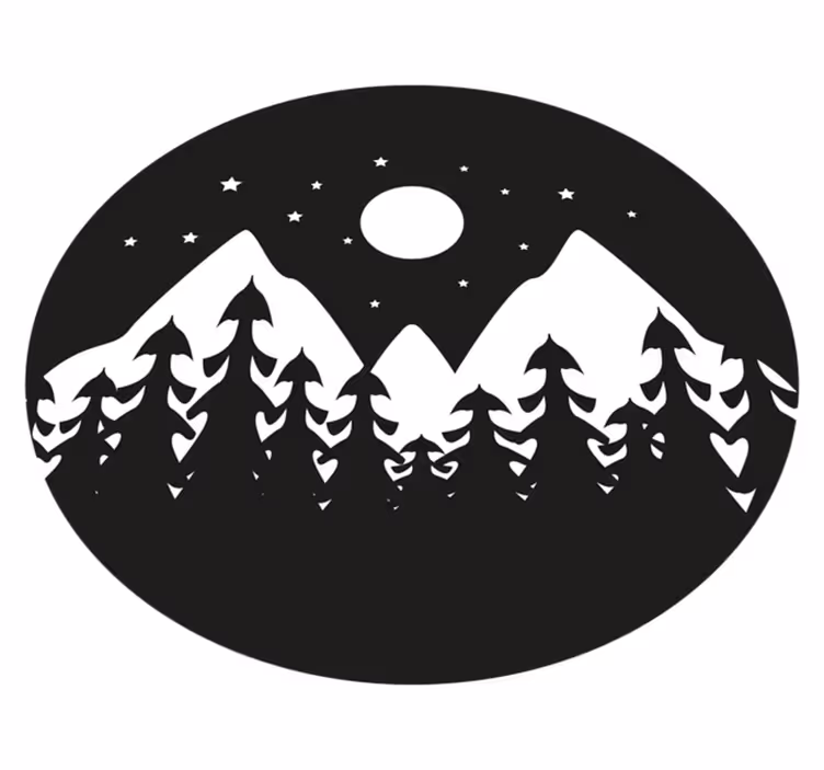 Vinyl Teppich Natur bergsilhouette-szene - TenStickers