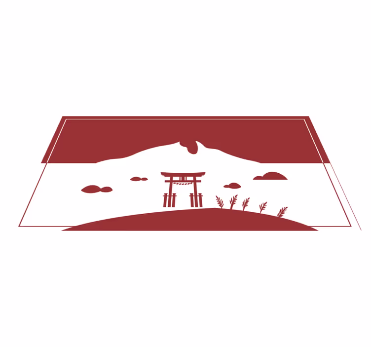 Vinyl Teppich Weltkarte japanische landschaft - TenStickers