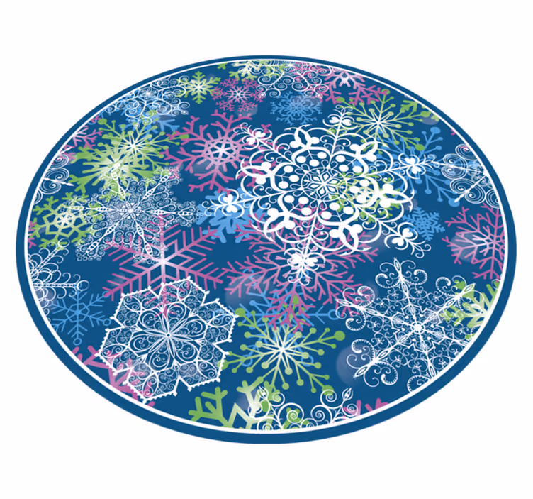 Vinyl Teppich Weihnachten buntes schneeflockenmuster - TenStickers