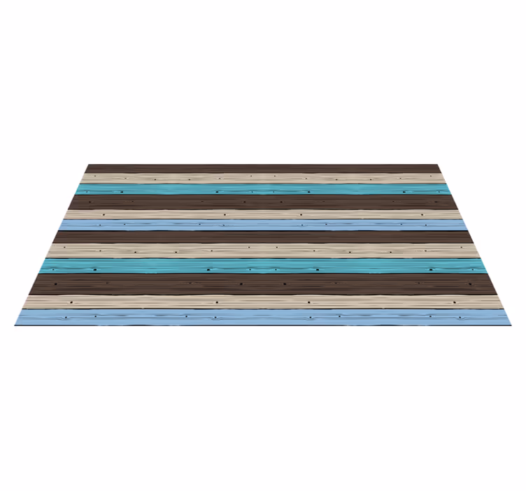 Vinylteppich Holzoptik blaue und braune streifen - TenStickers