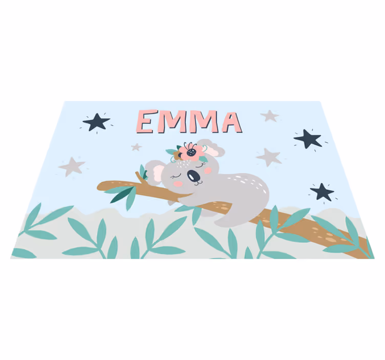 Vinyl Teppich mit Namen koala-nacht - TenStickers