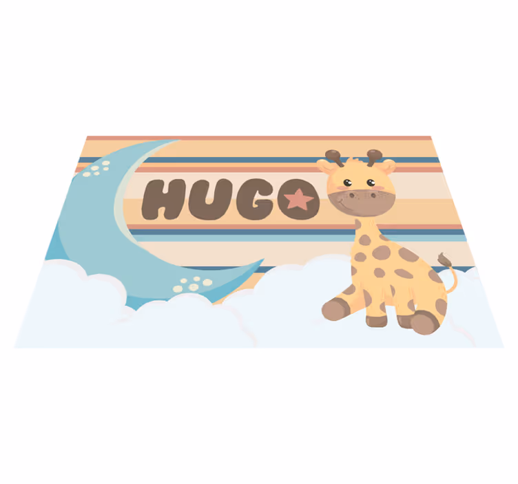 Vinyl Teppich mit Namen giraffen-design - TenStickers