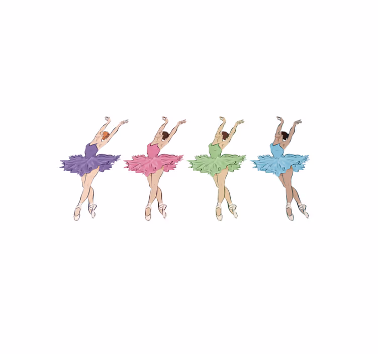 Vinyl Teppich kindlich balletttänzer eingestellt - TenStickers