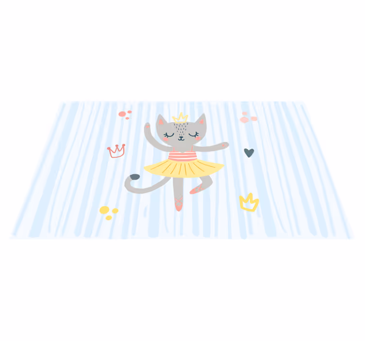 Vinyl Teppich Kinderzimmer tanzende katzenillustration - TenStickers