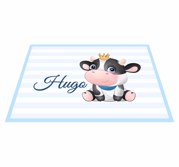Vinyl teppich baby mit namen baby kuh - TenStickers