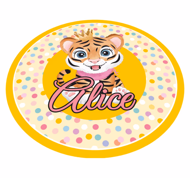 Vinyl Teppich mit Namen personalisierter tiger - TenStickers