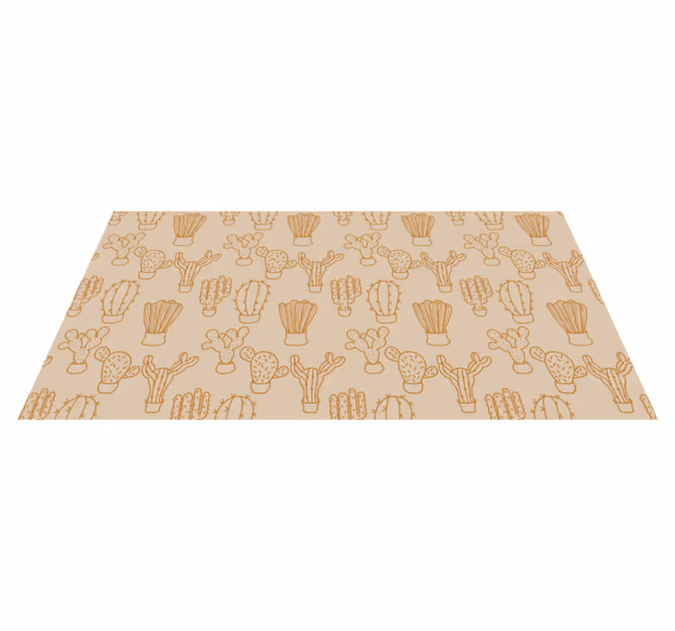 Vinyl Teppich Blumen kaktusillustration - TenStickers