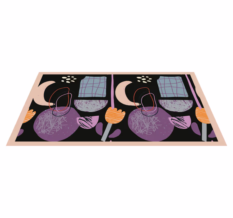Vinyl Teppich modern geometrische elemente der nacht - TenStickers