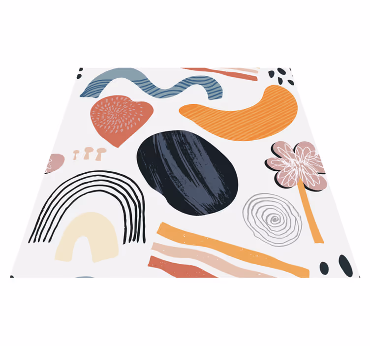 Vinyl Teppich modern abstraktes formenensemble - TenStickers