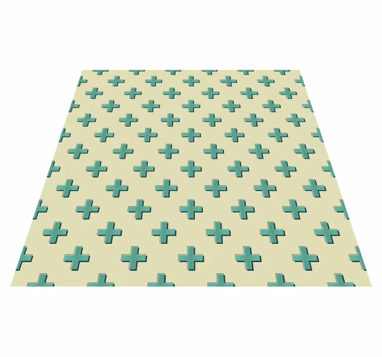 Vinyl Teppich geometrisch minze plus formen - TenStickers