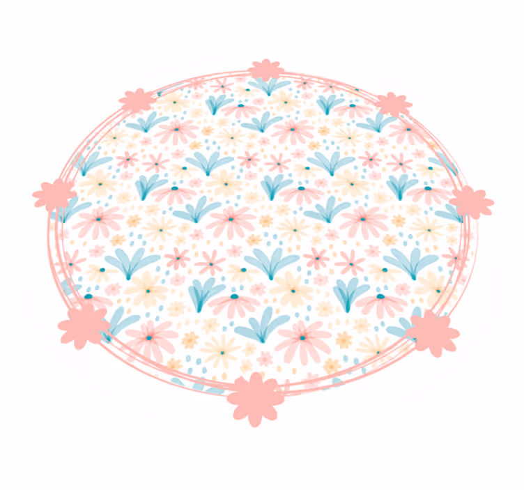 Vinyl teppich blumen sanftes blütenmuster - TenStickers