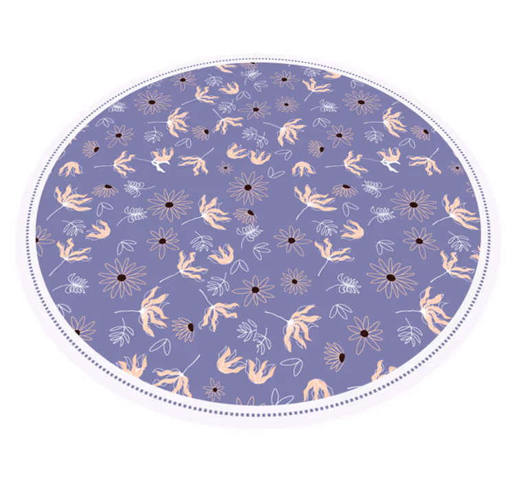 Vinyl teppich blumen lila floral muster - TenStickers