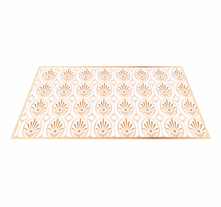 Vinylteppich geometrisch Moderne kunst weiße und goldene deko - TenStickers