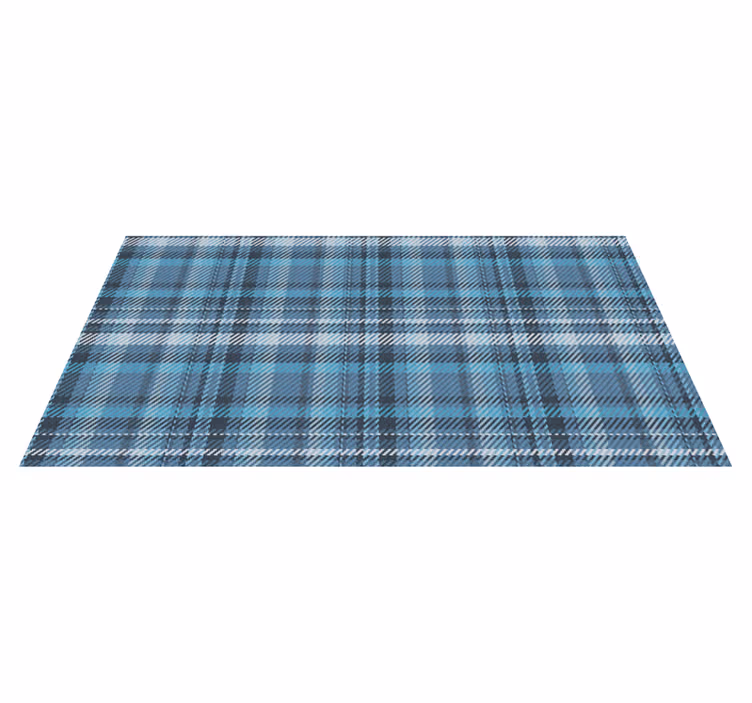 Vinyl Teppich gestreift kariert gemustert blau - TenStickers