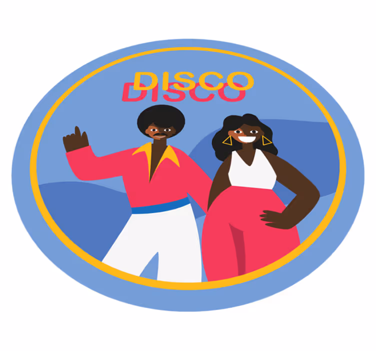 Runder vinyl teppich mit stylischen disco vibes - TenStickers