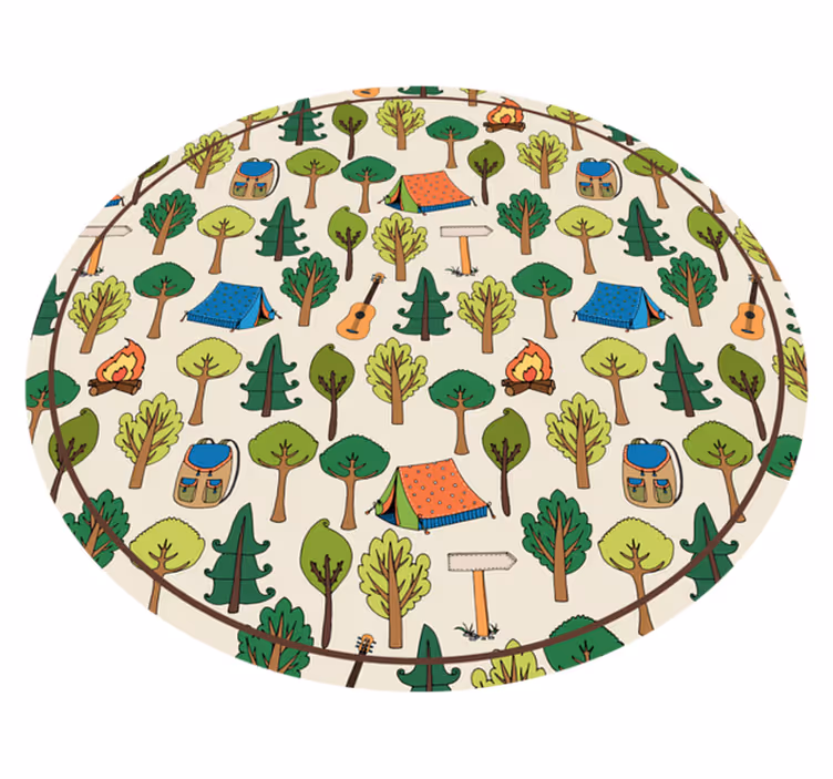 Vinyl Teppich kindlich camping-abenteuerszene - TenStickers