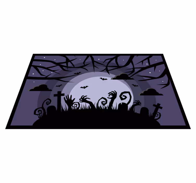 Vinyl Teppich Halloween gruselige friedhofsszene - TenStickers