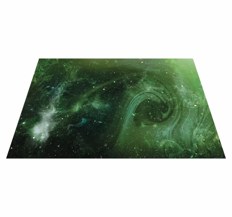 Vinyl Teppich Sterne kosmischer grüner wirbel - TenStickers