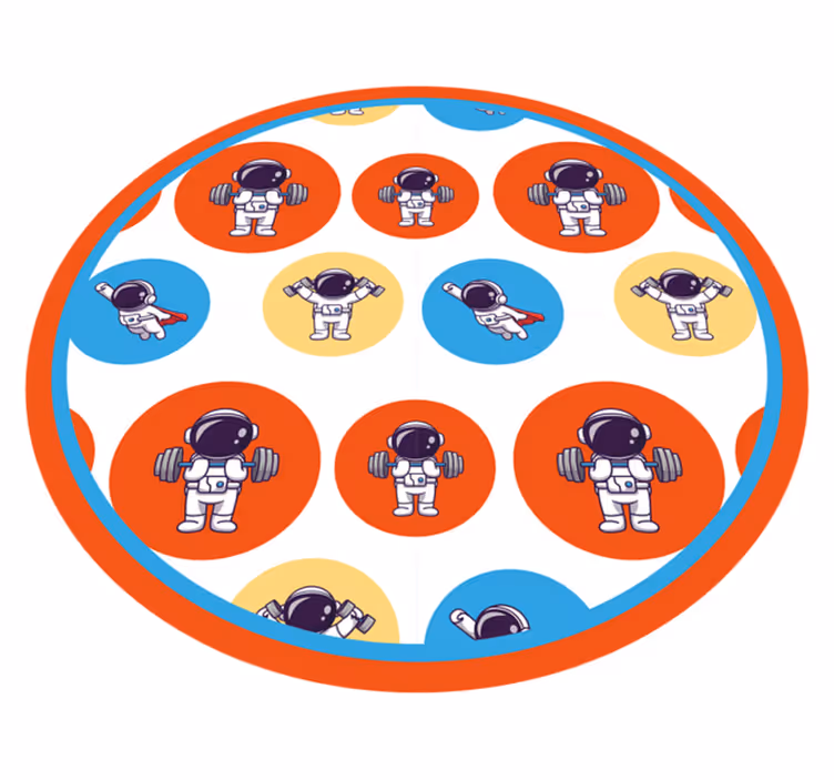 Vinyl Teppich kindlich astronauten-fitness - TenStickers