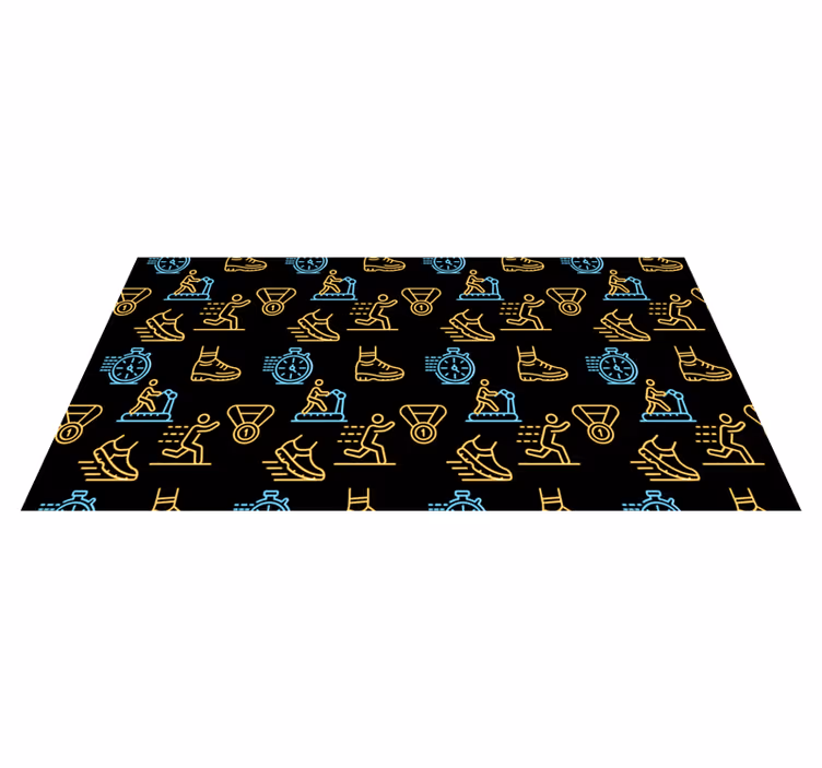 Vinyl Teppich Jugendzimmer fitness-symbole-muster - TenStickers