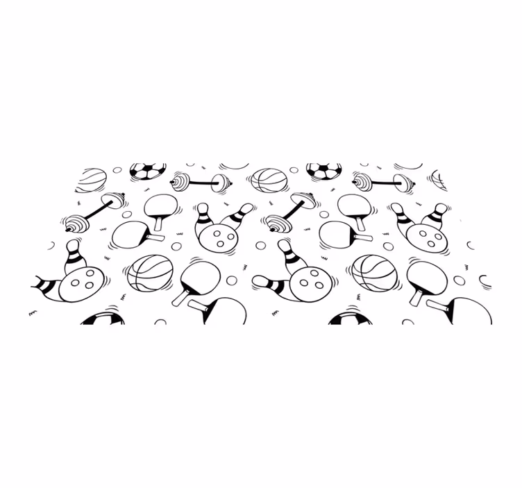 Vinyl Teppich Spiele symbole für aktiven sport - TenStickers