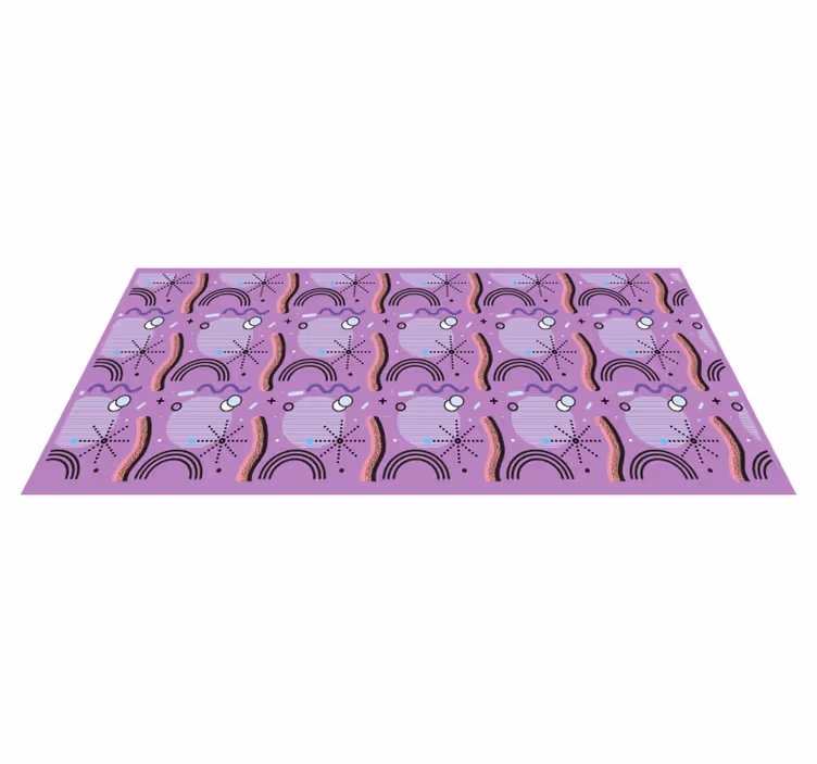 Vinyl Teppich kindlich lila regenbogenmuster - TenStickers