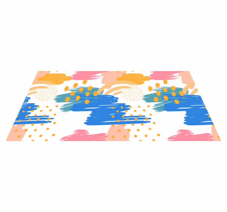 Vinyl Teppich modern bunte pinselstriche - TenStickers