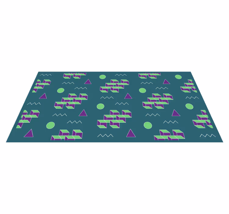 Vinyl Teppich Vintage bunte blockformen - TenStickers