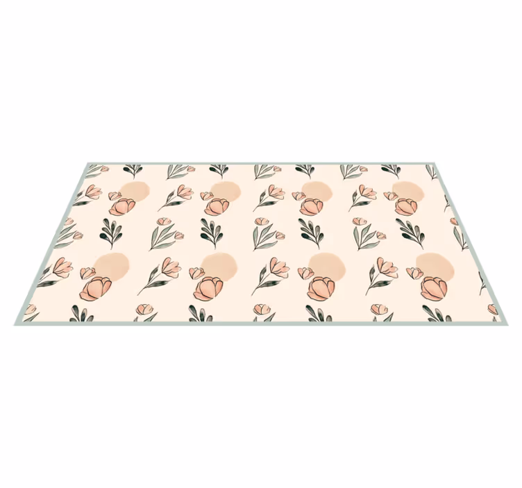 Vinyl Teppich Blumen farbtöne mit blumenmuster - TenStickers