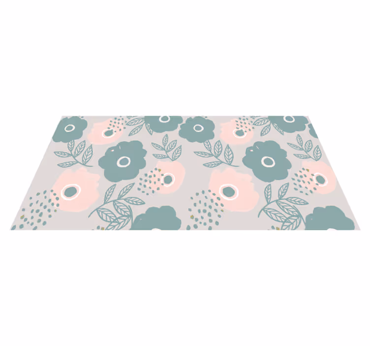 Vinyl teppich blumen mit floralen blättern - TenStickers