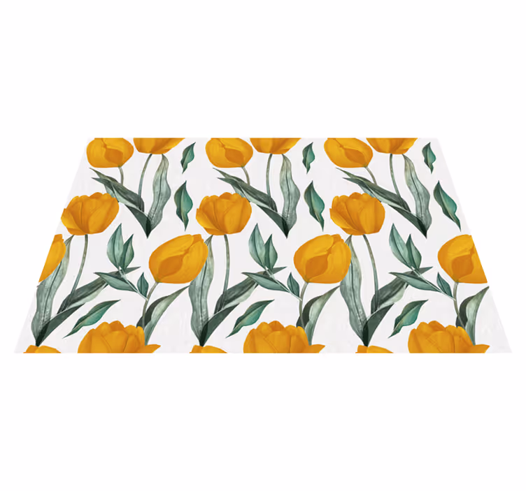 Vinyl Teppich Blumen leuchtend gelbe tulpen - TenStickers