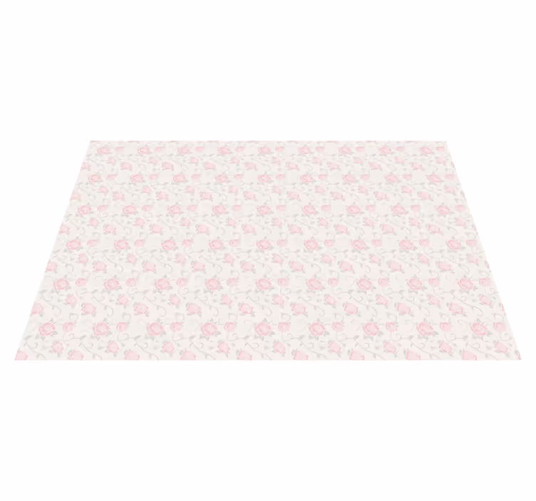 Vinyl Teppich Blumen zartes rosenmuster - TenStickers